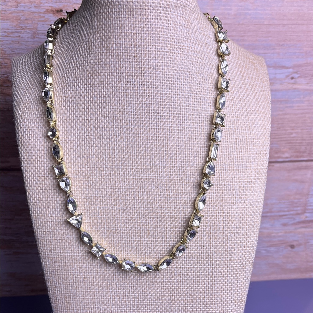 Ann Taylor Factory Chic Gold And Rhinestone Women's Necklace
